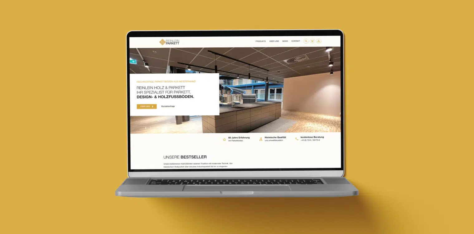 Reinlein Parkett MockUp Laptop